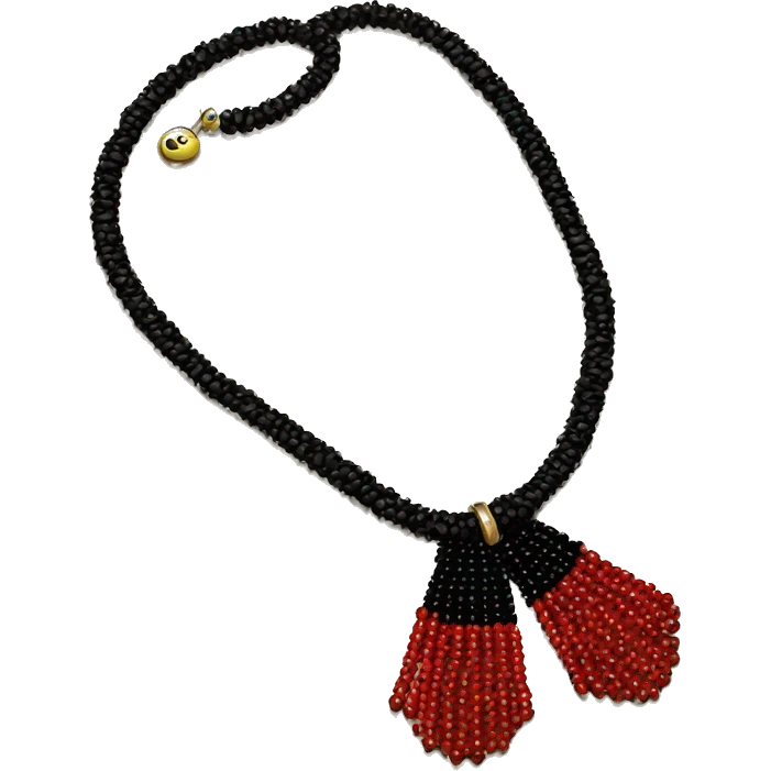 Red And black beaded neckless  emoji