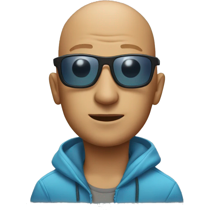 bald man in water sunglasses emoji