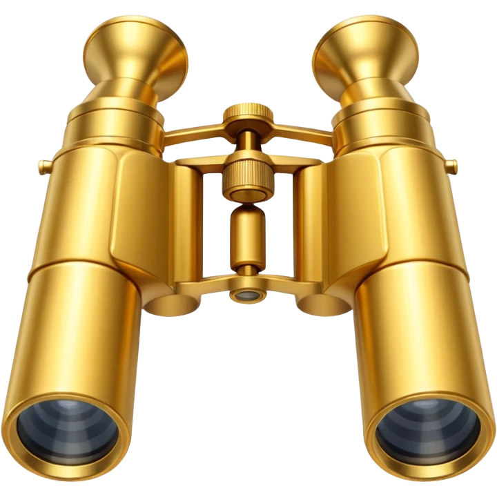 gold binoculars with large lenses make lenses point out straight emoji