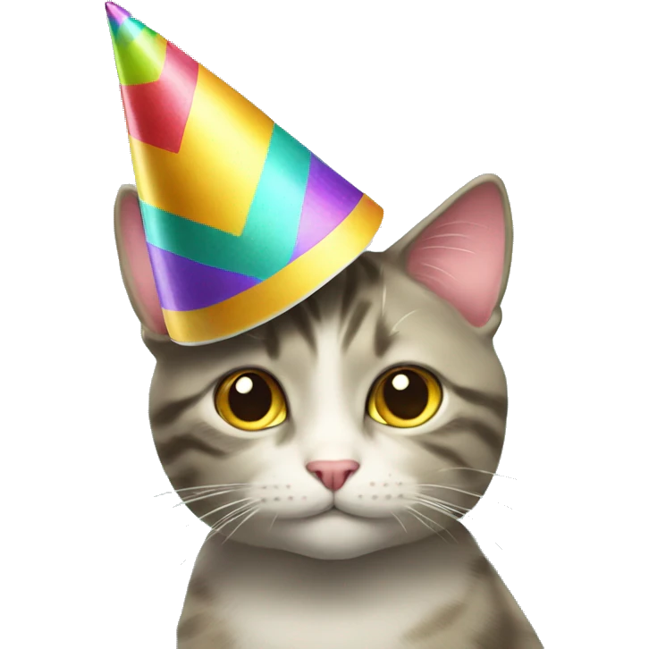 Cat with a party hat emoji