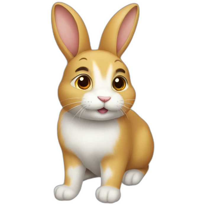Lapin sur chat emoji