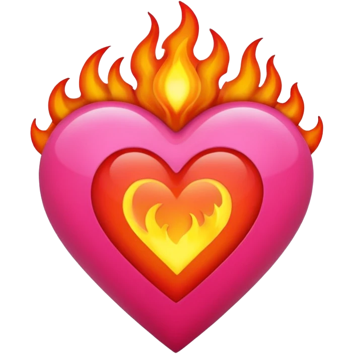 Black, red, hot pink heart make it way more flashy, lightly wreathed in flame tone down the flames a little  emoji