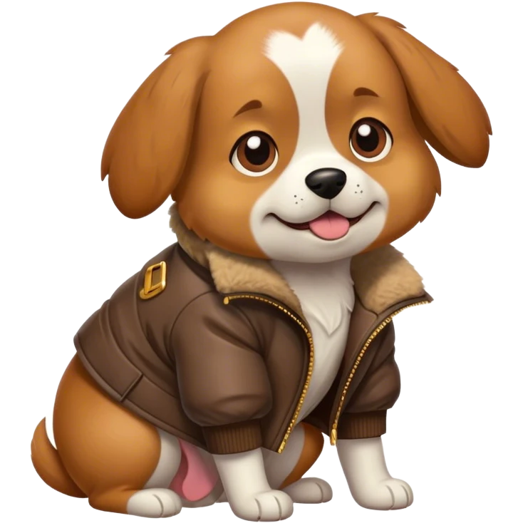 Dog wearing jacket emoji