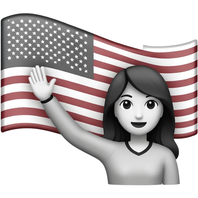 black and white American flag emoji