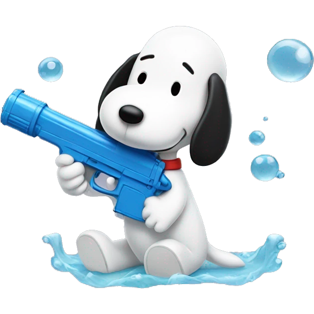 snoopy with water gun emoji