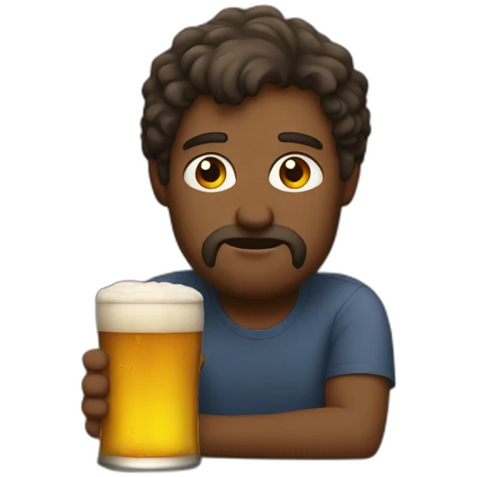 sad man with name Danya with beer emoji