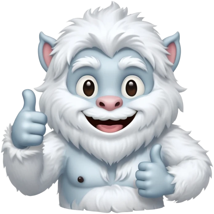yeti thumbs up, smiling, winking emoji