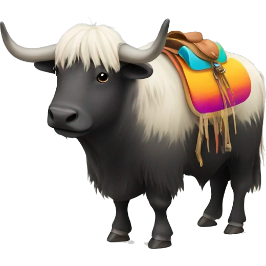 yak with colourful saddle emoji