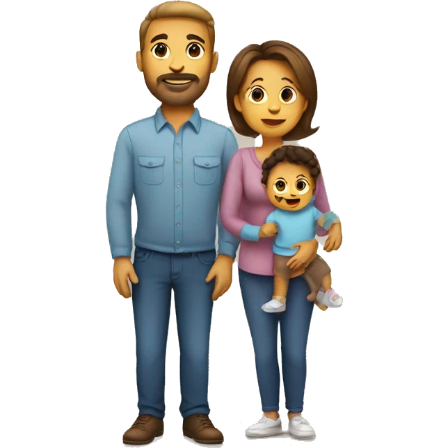Mom Dad and toddler emoji