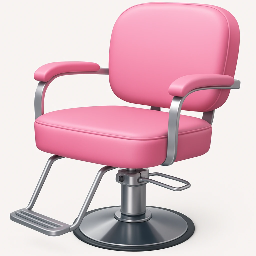 emoji of bigger pink hairstylist chair emoji