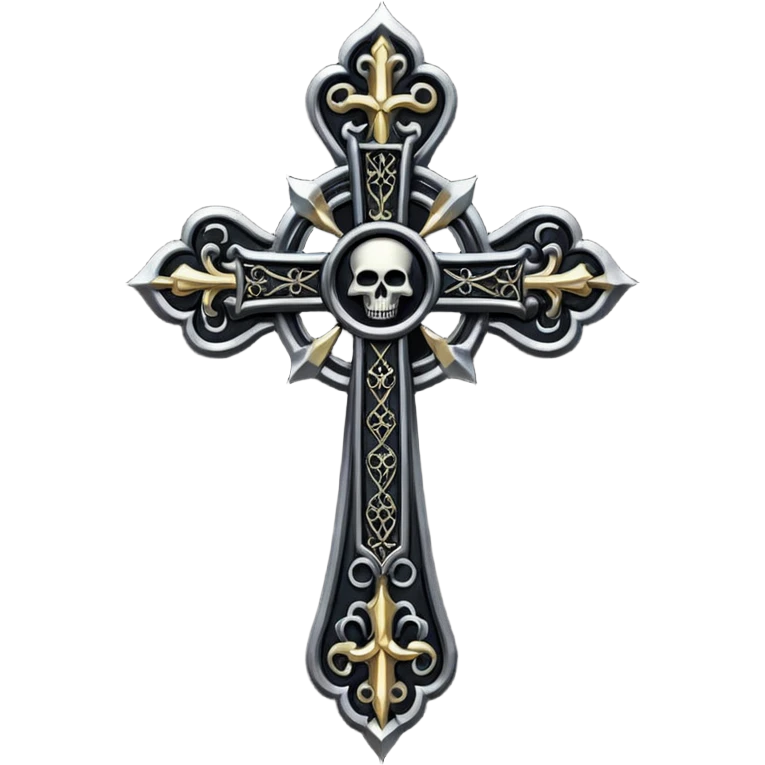black pink goth cross  emoji