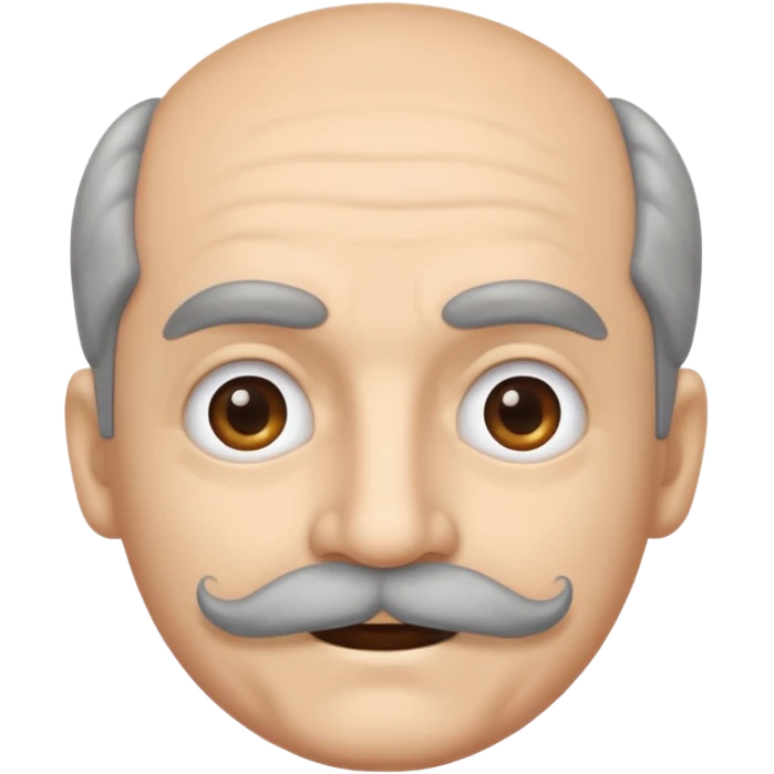 The disguised emoji but with gray eyebrows and mustache emoji