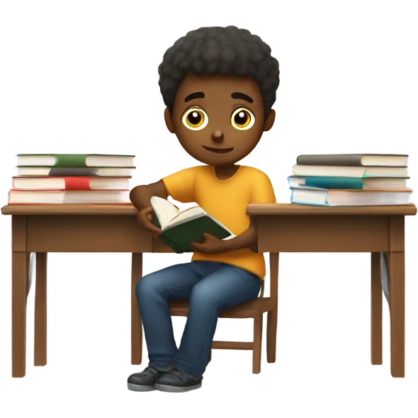 Boy studying emoji