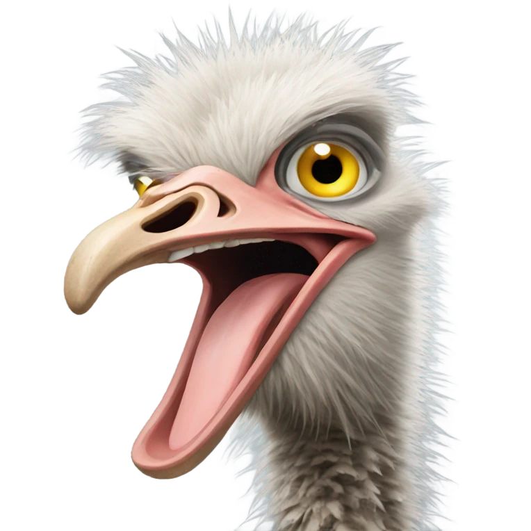 Crazy angry ostrich  emoji