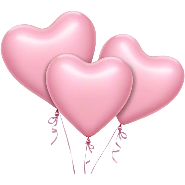 3 pastel pink heart balloons emoji