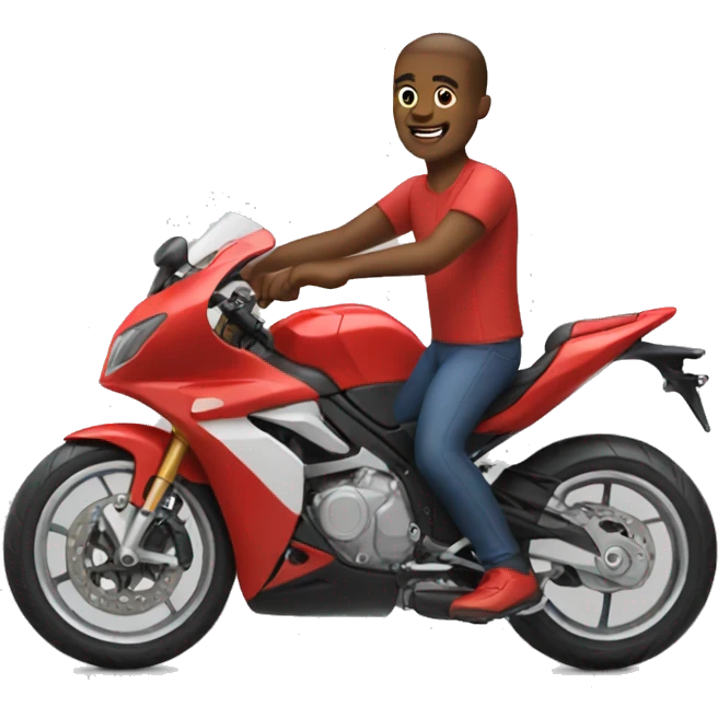 Guy on a red sports bike emoji