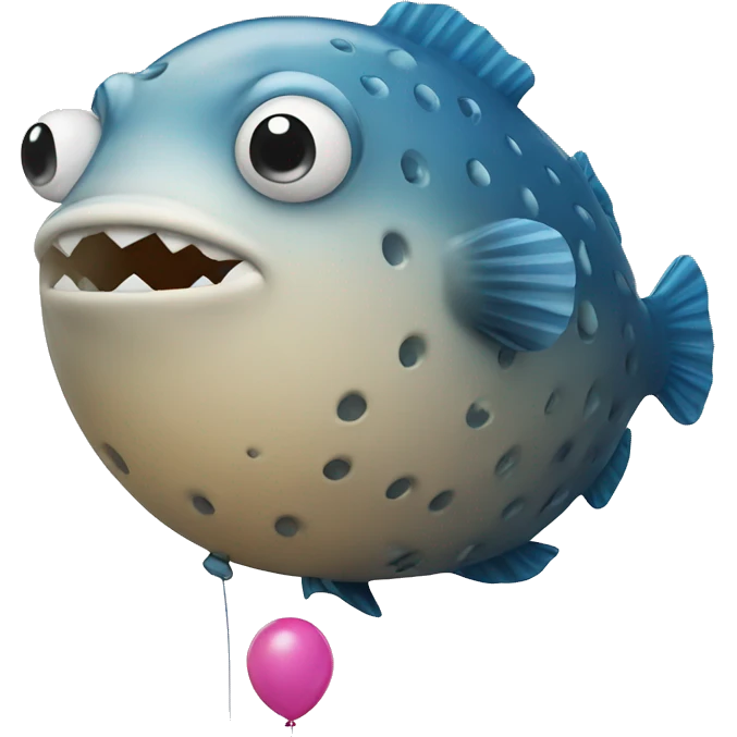 Blowfish holding a balloon emoji