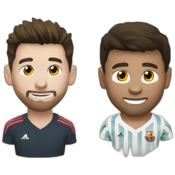 Messi embrasse Ronaldo emoji