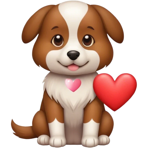 Sitting Dog with heart emoji
