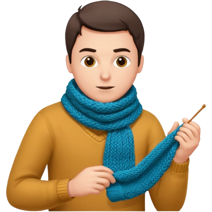man knitting emoji