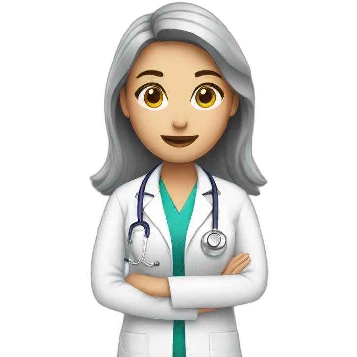 doctor woman working with patient emoji