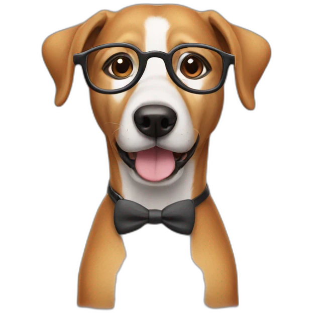 dog with glasses nerd emoji