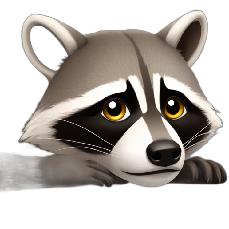 tired racoon emoji