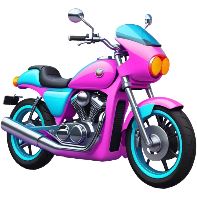 Neon motorcycle emoji