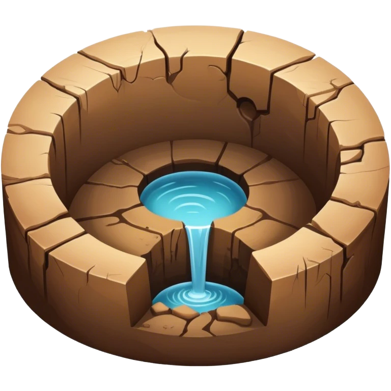 A deep hole or pit in the ground, often symbolizing a gap, depression, or an area of concern in a larger environment emoji