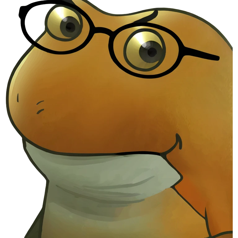 Funny goldfish character with round glasses and silly expression emoji