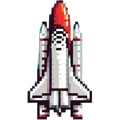 green red gradient color rocket, space shuttle with flame trail emoji