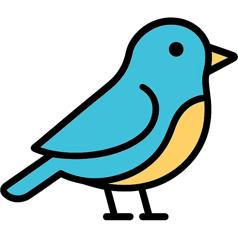 bird, color outline icon style, clean lines, simple, modern emoji