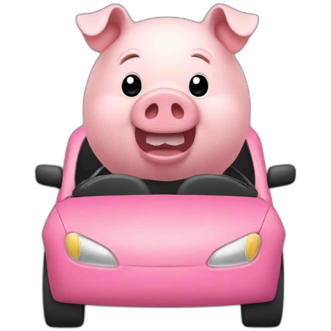 A-pig-in-a-car emoji