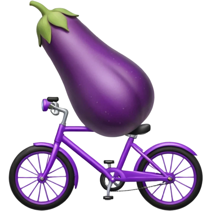 Eggplant riding a bike emoji