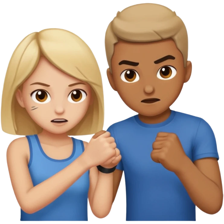brother and sister fighting modern culture naughty  emoji