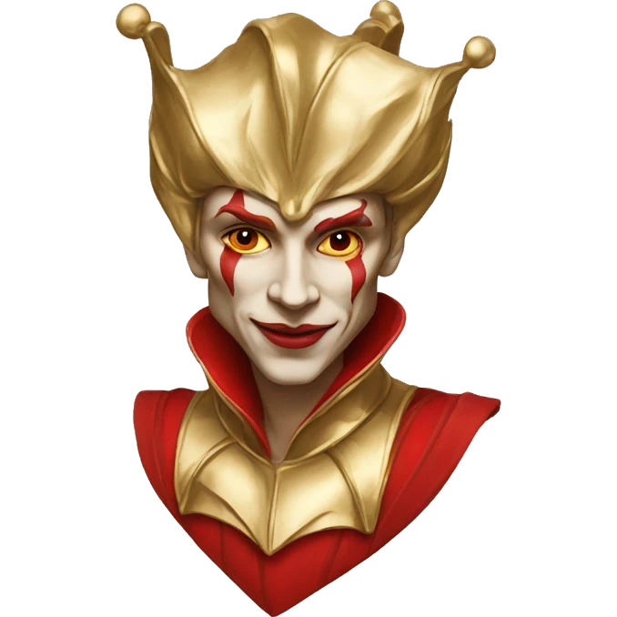 Jester high cheekbones, red, gilded  emoji