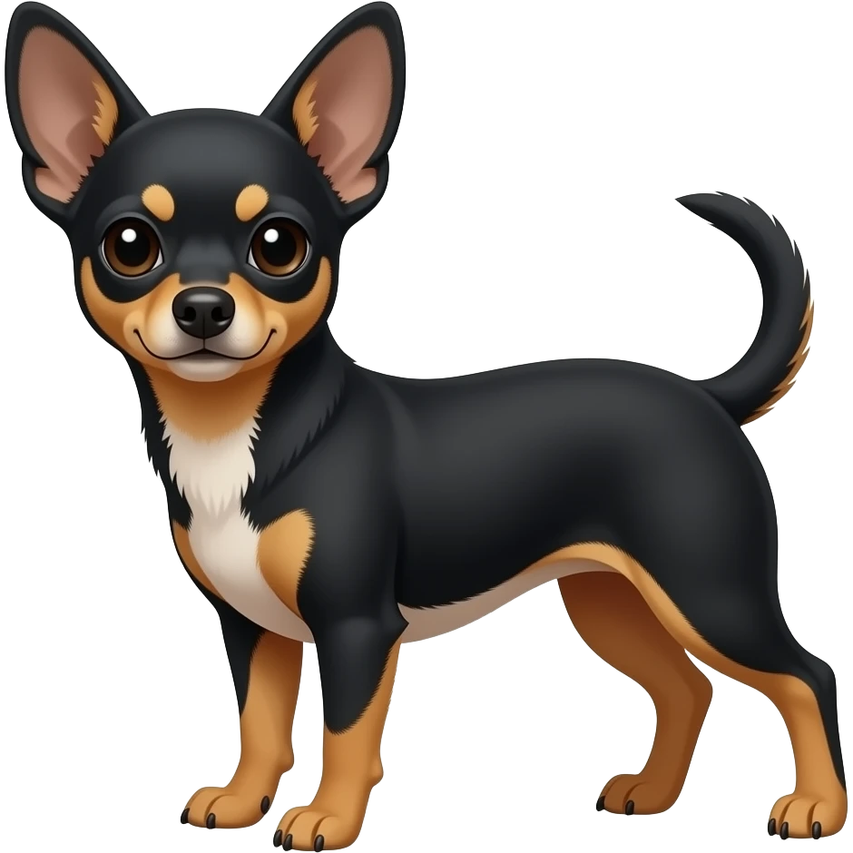 Black and brown chiweenie pointy ears emoji