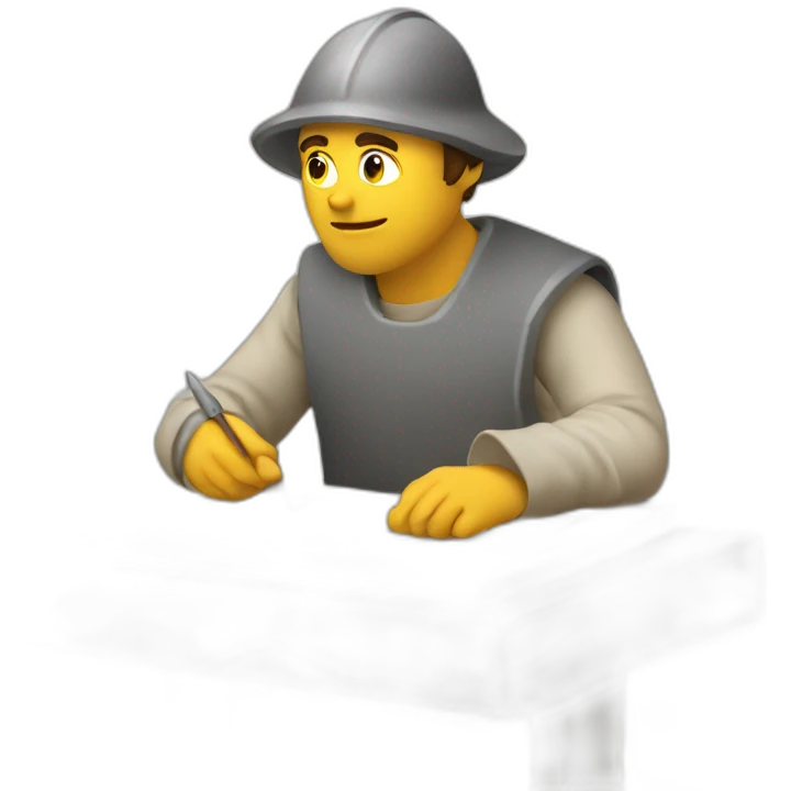medieval architect in action, planning a building construction emoji