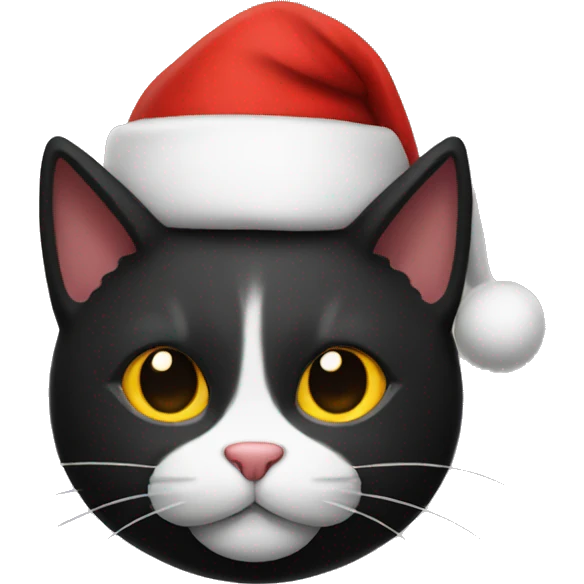 Black cat with Santa hat on emoji