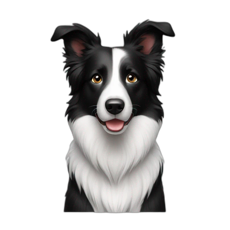 female border collie white and black emoji