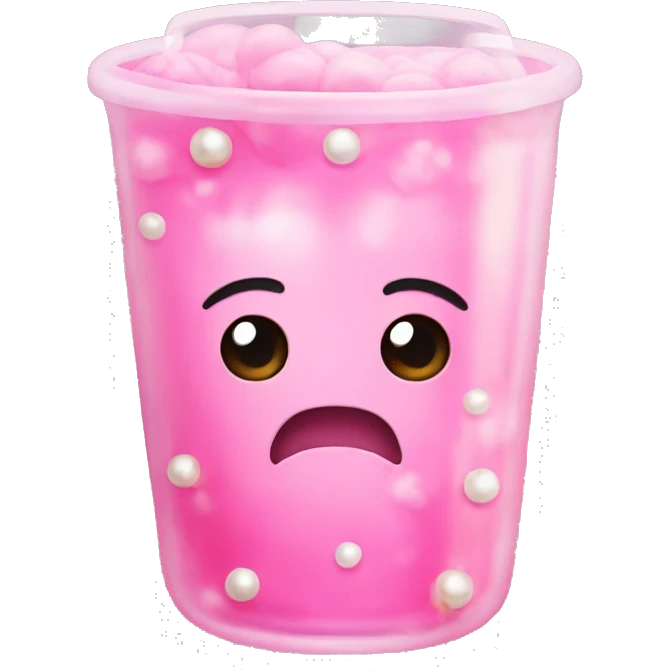 pink boba with while pearls emoji