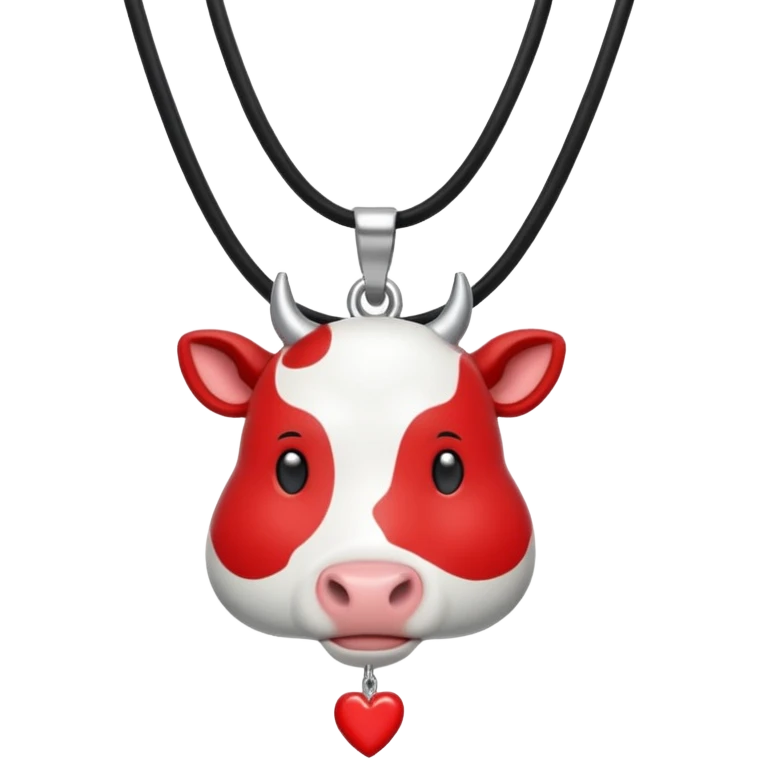 i need combination of this two emojis for making a neckless ❤️🐮 the desing must be simple so it can make easily emoji