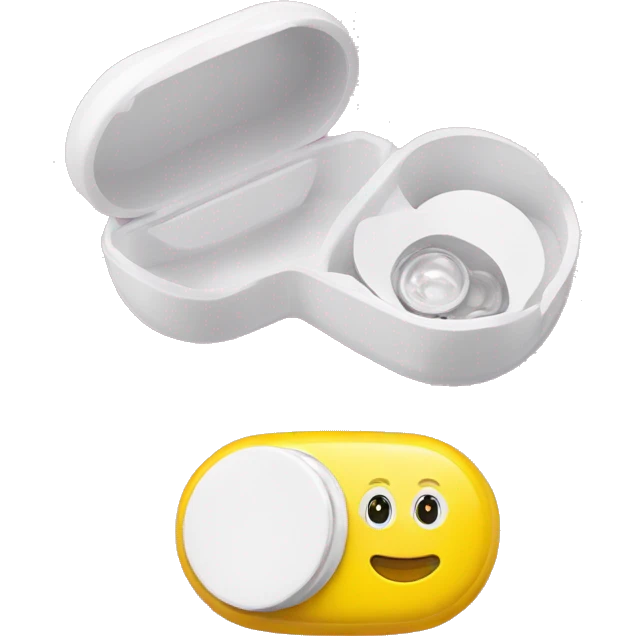 dual compartment screw-top prescription contact lens case emoji