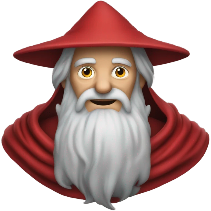 old wizard man red dressed with long red hat emoji