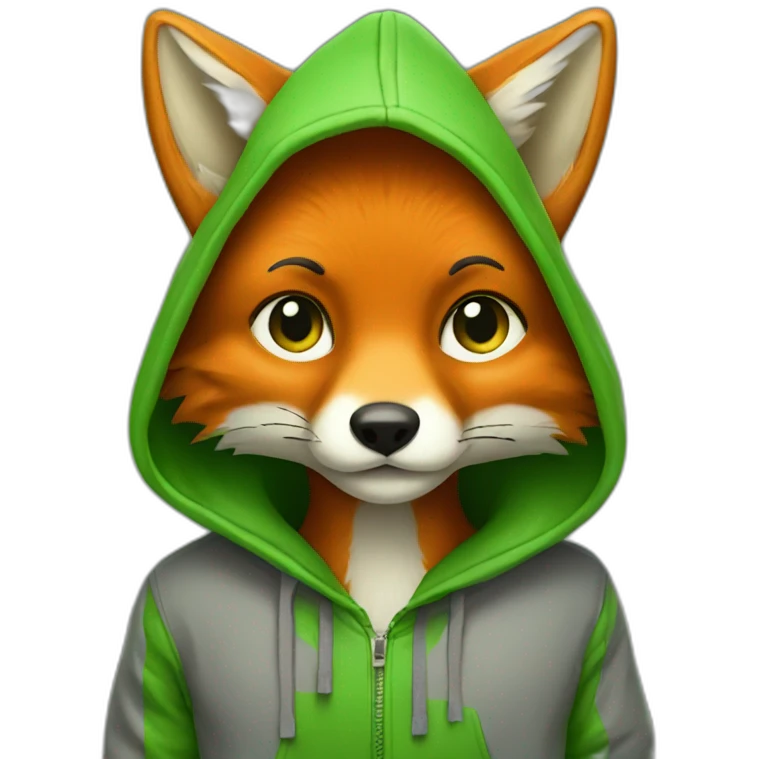 fox with green hoodie emoji