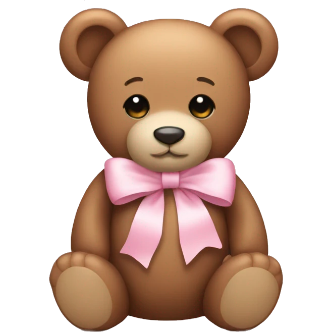 Teddy bear with light pink bow  emoji