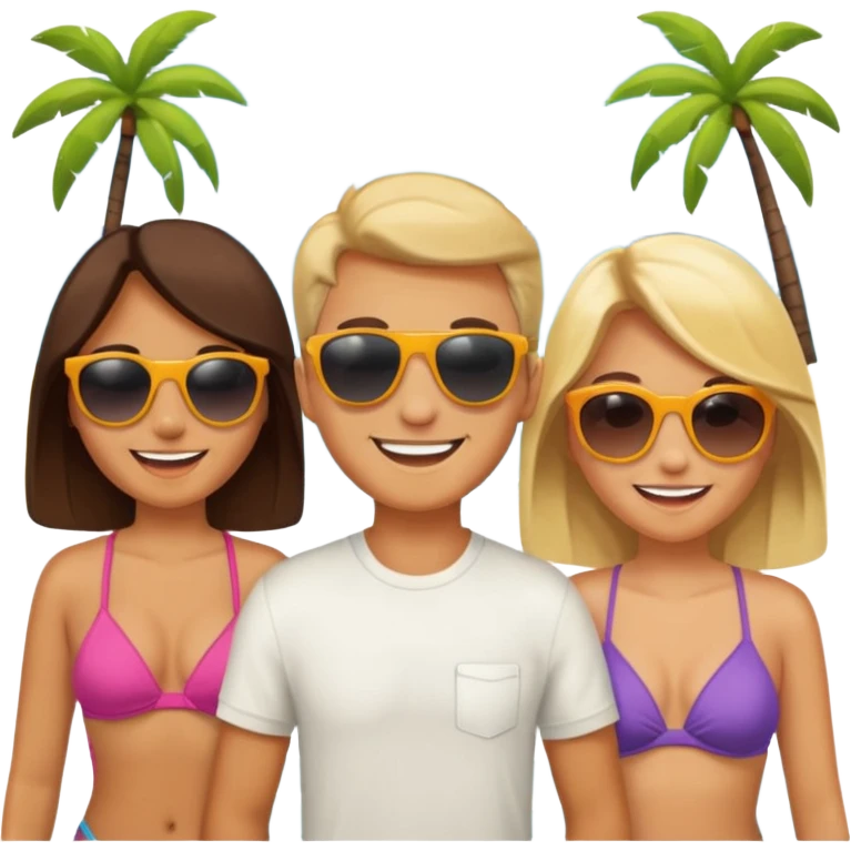 Beach, friends emoji