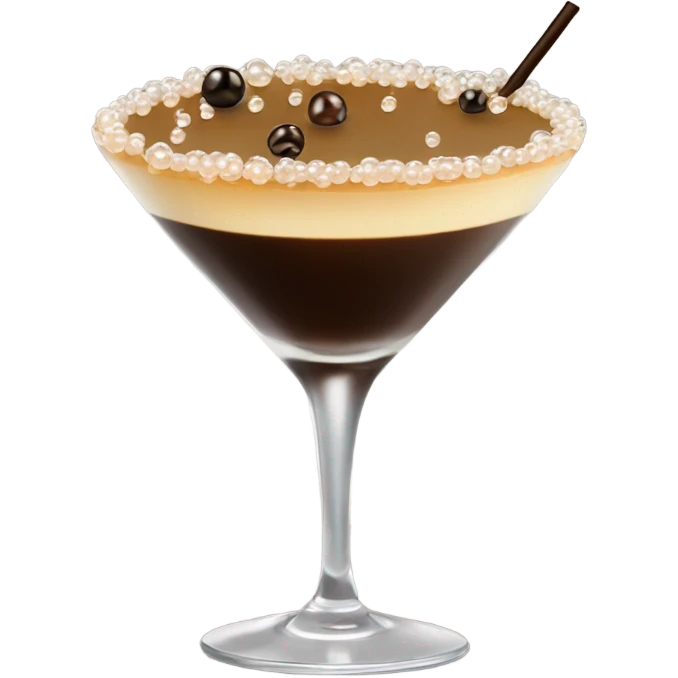 Espresso martini with boba pearls emoji