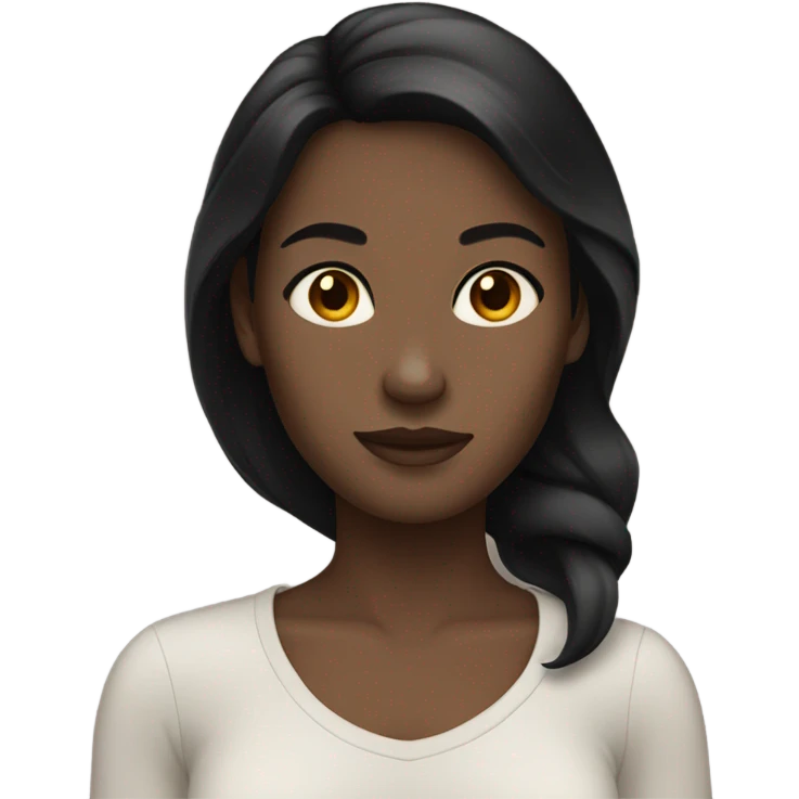 Women dark brown hair, pale skin, amber eyes emoji