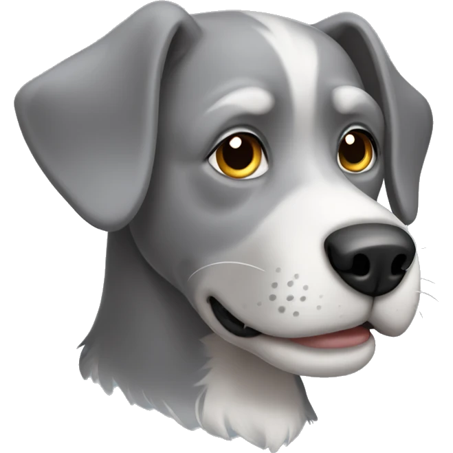 Grey dog emoji